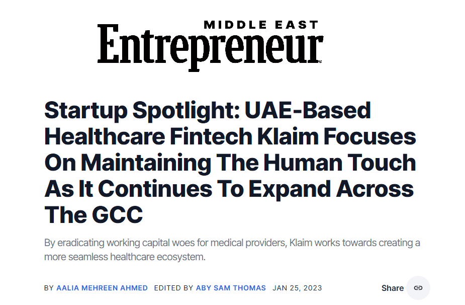 Startup Spotlight: UAE-Based Healthcare Fintech Klaim Focuses On Maintaining The Human Touch As It Continues To Expand Across The GCC